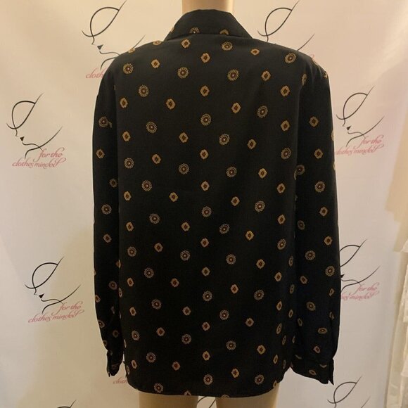 JOAN LESLIE. Size 10. Long Sleeve. Button Up. Silky Poly Shirt. B83. - Picture 4 of 5